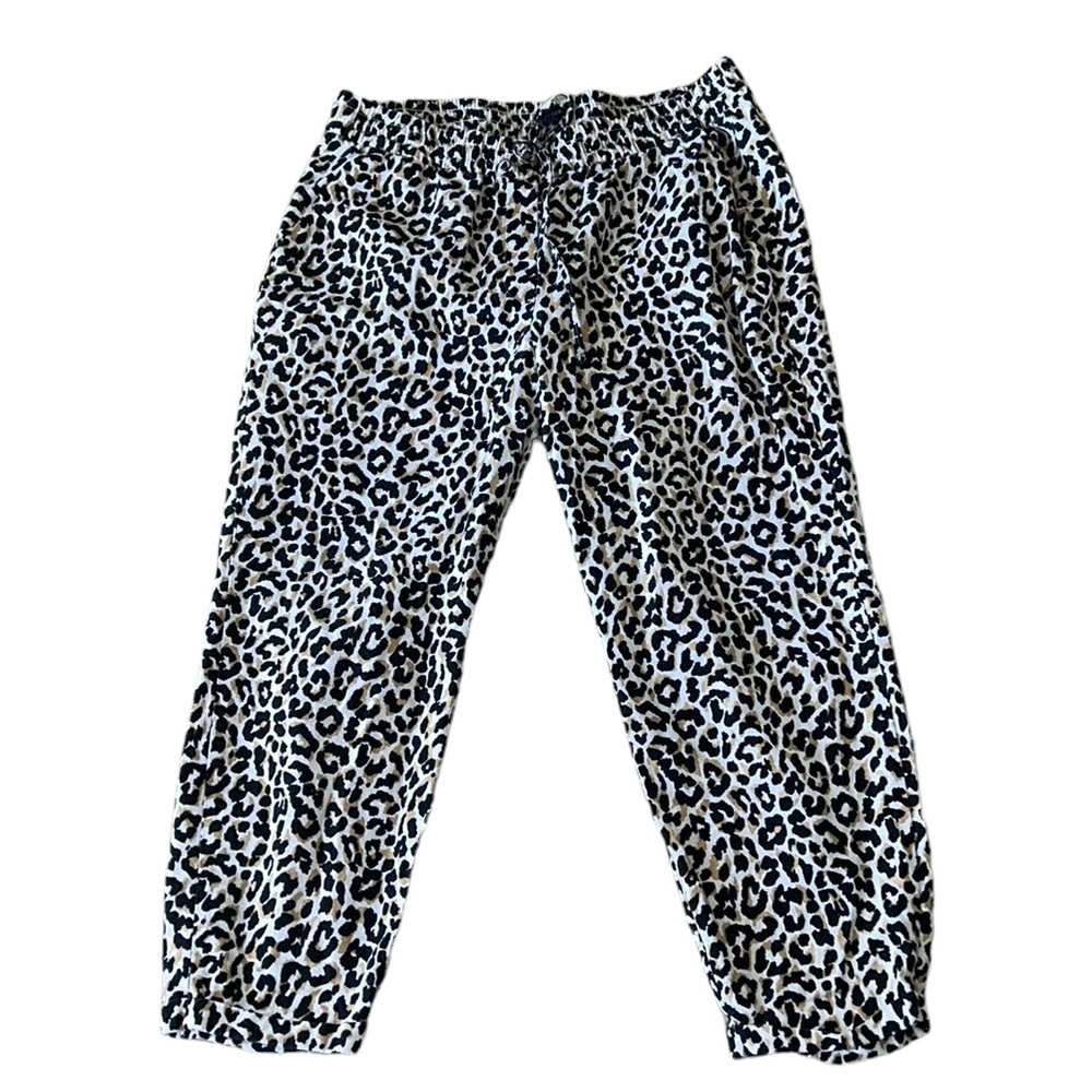 J. Crew Leopard Print Drawstring Linen Cotton Cro… - image 4